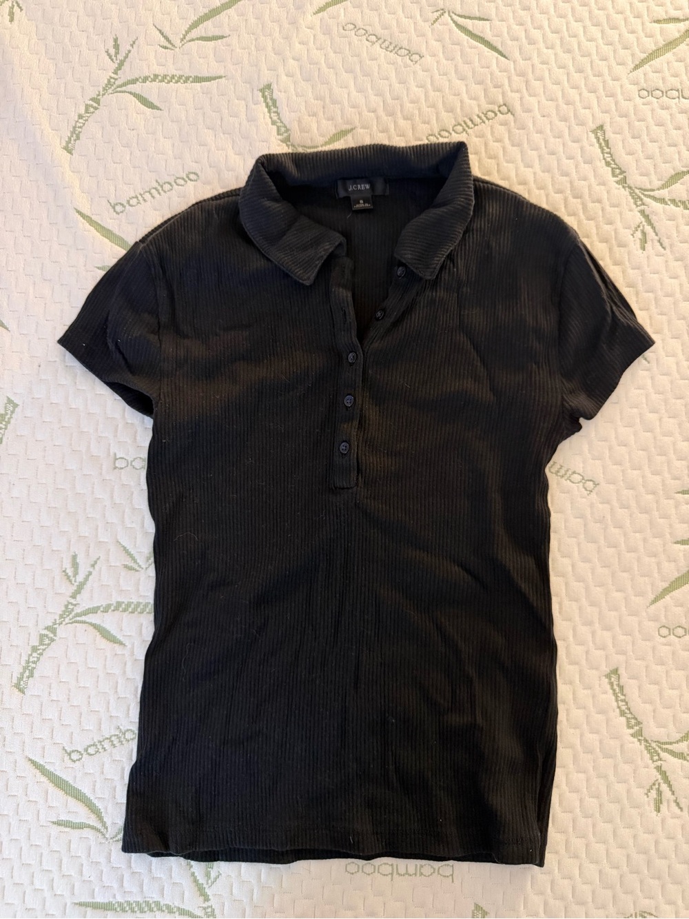 J. Crew Black Ribbed Polo Shirt
